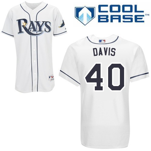 Best Tampa Bay Rays 40 Wade Davis White Cool Base MLB Jersey Baseball MLB Jerseys